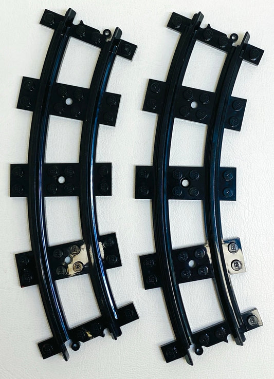 LEGO Trains / Roller Coaster Narrow Track Pack of 2 Curve Black (6 Wide)