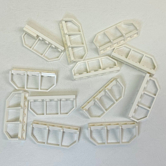 LEGO White Fence 1x6 Wagon End Pack of 12