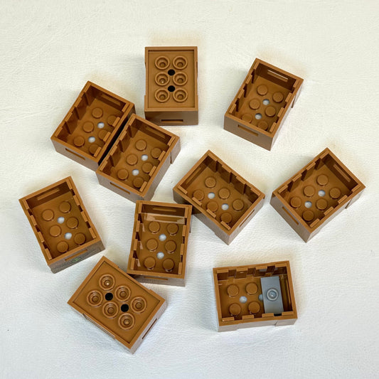 LEGO Medium Nougat Container Crates 3x4x1 Pack of 10