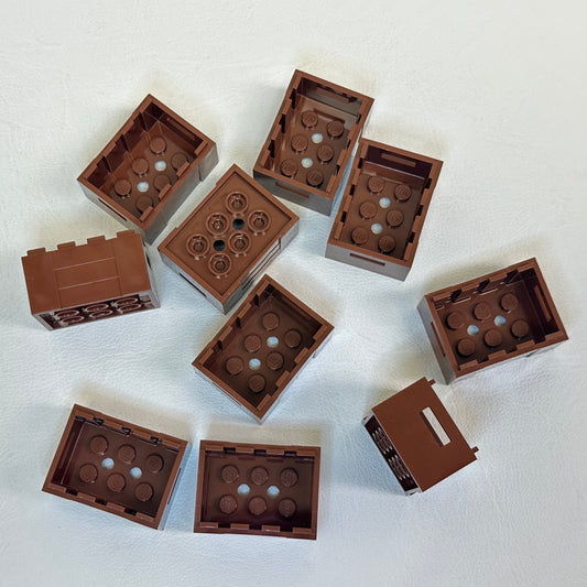 LEGO Reddish Brown Container Crates 3x4x1 Pack of 10