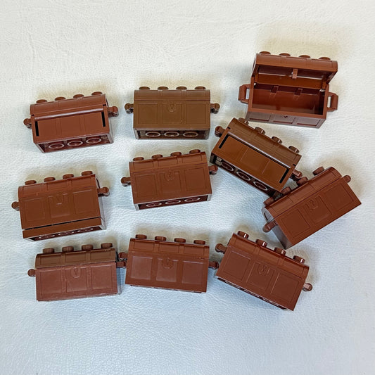 LEGO Reddish Brown and Brown (Old Shade) Treasure Chests Pack of 10 - Pirates Castle Harry Potter