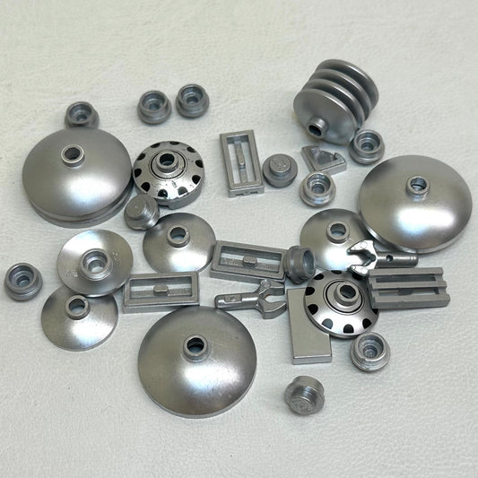 LEGO Metallic Silver Fun Pack Mixed Small Pieces Dishes Tiles and More
