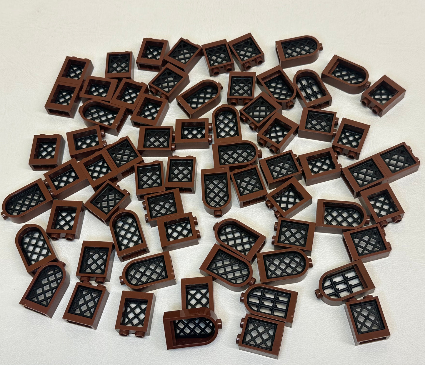 LEGO Mixed Reddish Brown Frames with Black Shutters Window Fun Pack