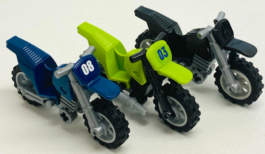 LEGO City Motorcycle / Motorbike Pack Of 3 Dirt Bikes / Trail Bikes Mixed Colours