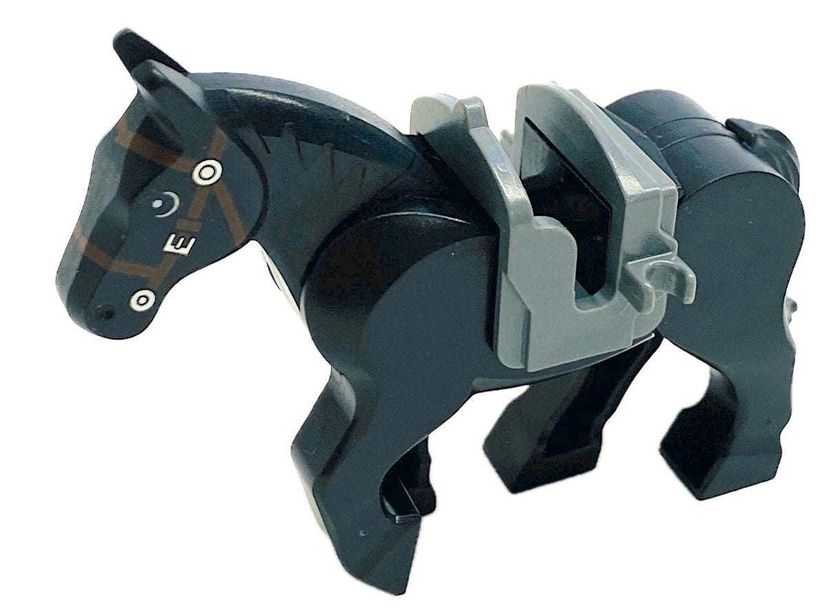 LEGO Animal Black Horse With Movable Legs and Dark Bluish Grey Saddle