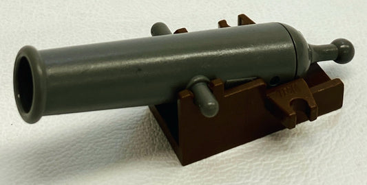 LEGO Cannon With Brown Base and Dark Grey Barrel (Old Shades)