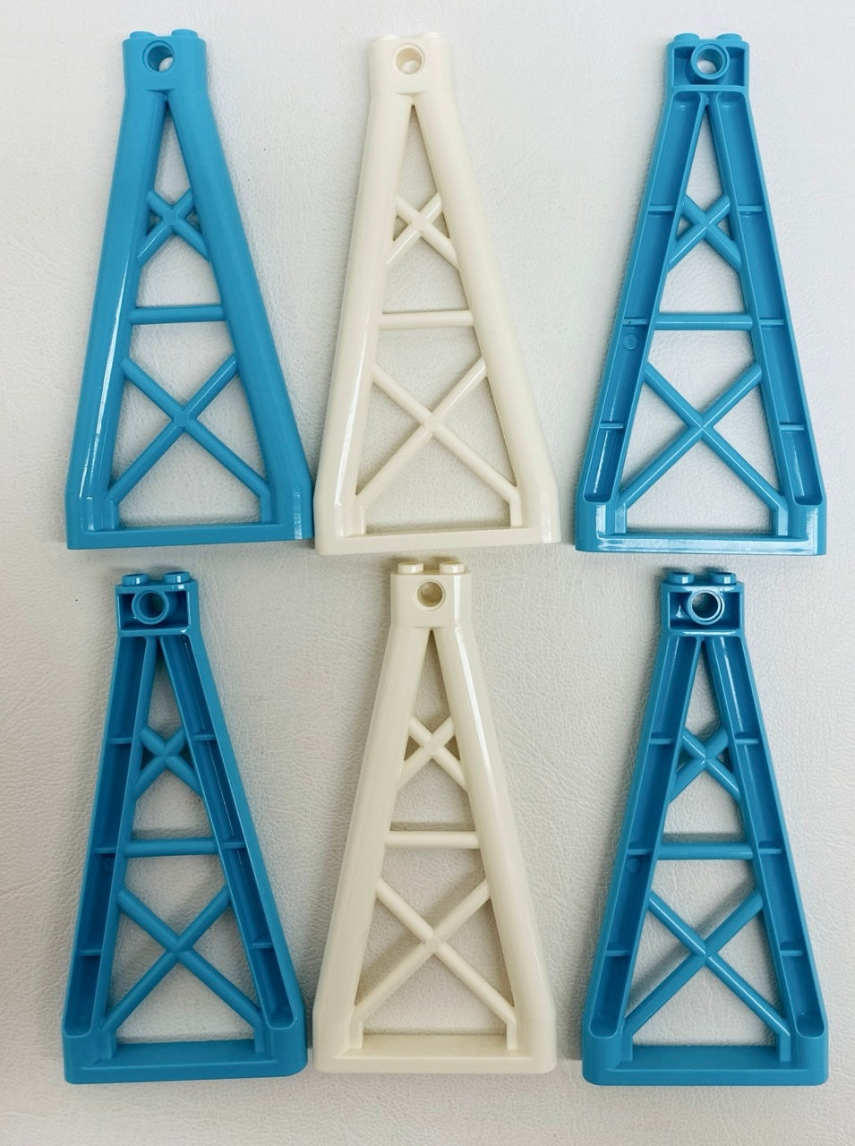 LEGO Support Girder Triangular 1x6x10 Pack of 6 Medium Azure and White