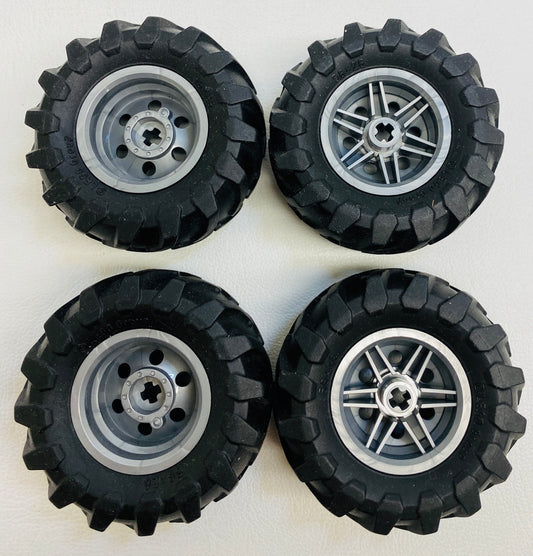 LEGO Technic Tyre 56x26 Pack of 4 with Flat Silver Hub