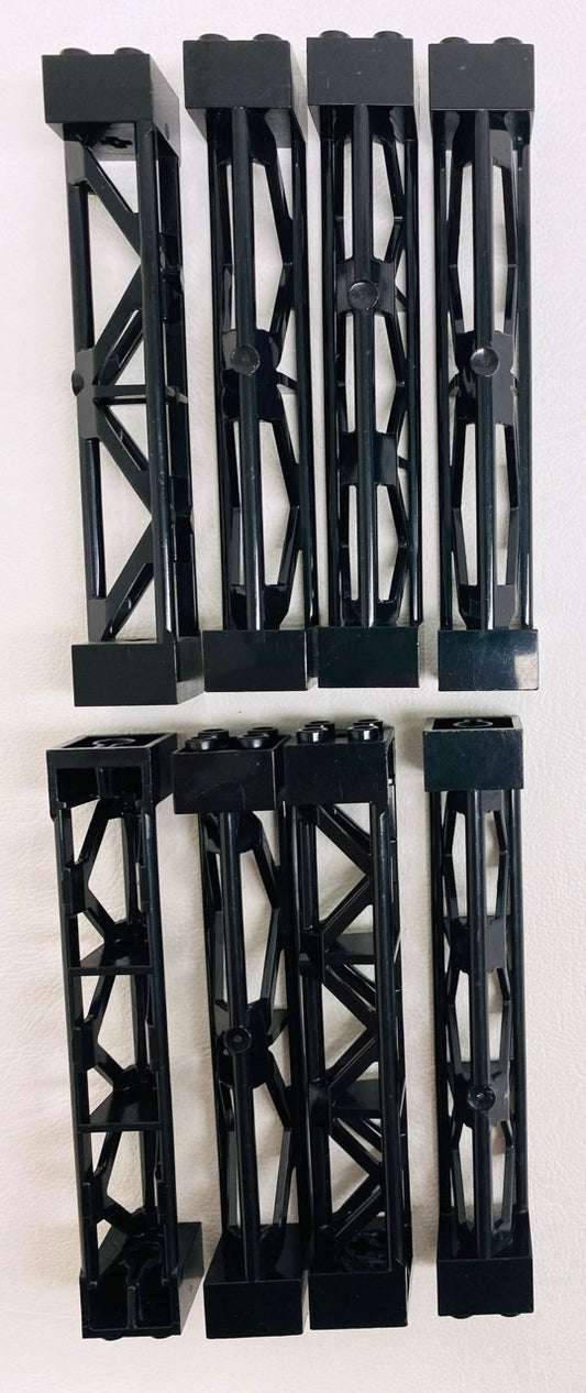 LEGO Support 2x2x10 Pack Of 8 Black Mixed Types