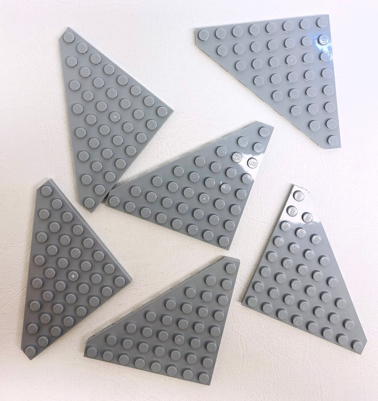LEGO Light Bluish Grey Wedge Plate 8x8 Cut Corner Pack of 6