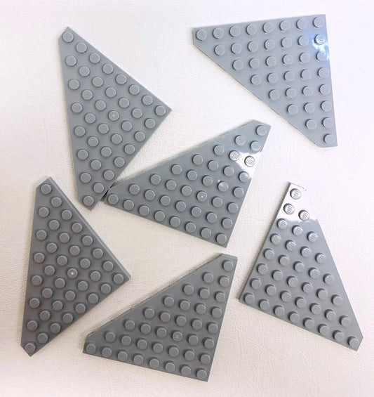 LEGO Light Bluish Grey Wedge Plate 8x8 Cut Corner Pack of 6