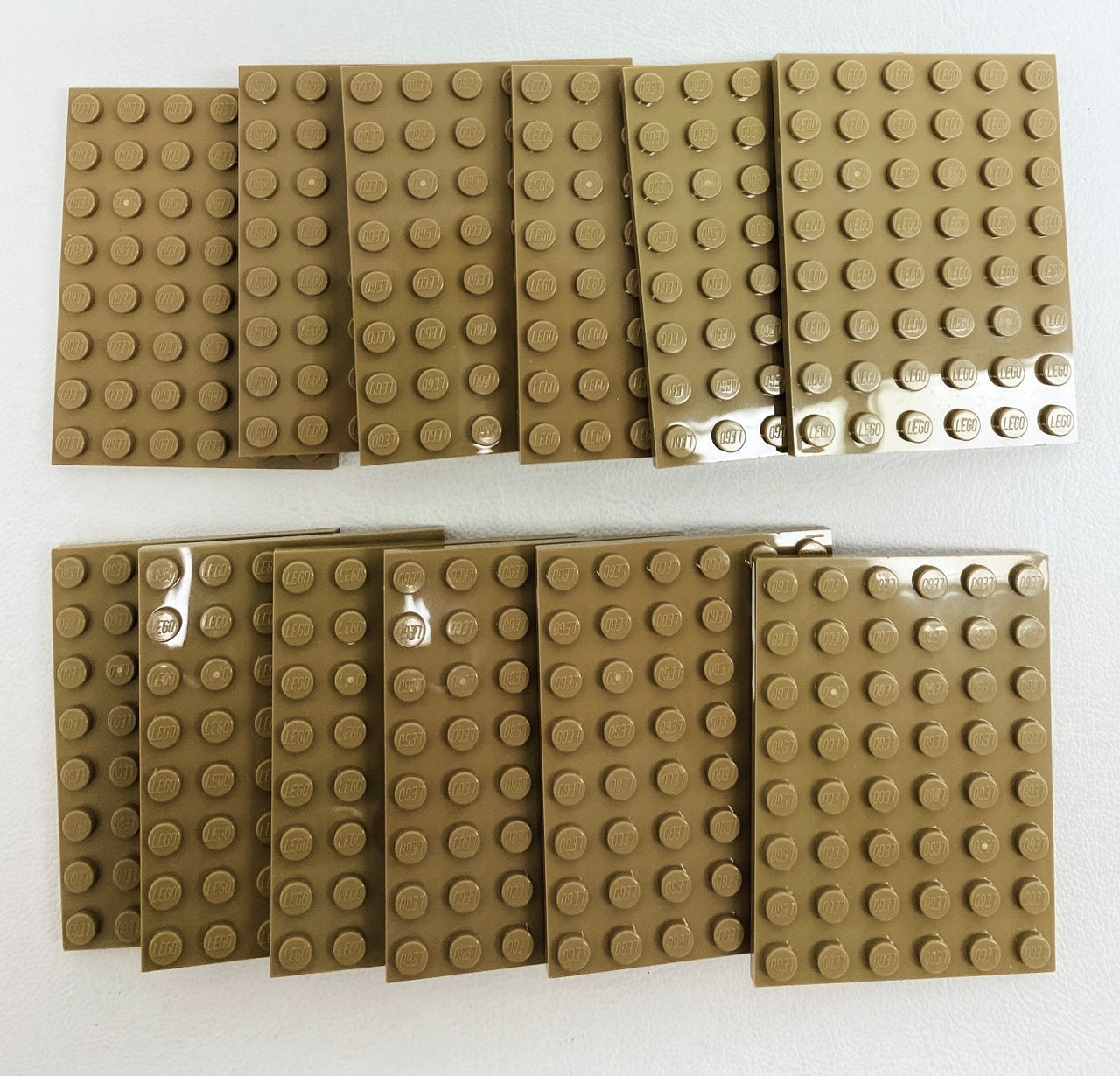 LEGO Dark Tan Plate 6x8 Pack of 12