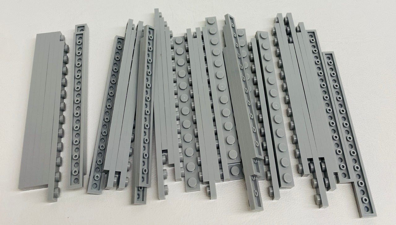 LEGO Plate 1x12 Fun Pack Light Bluish Grey