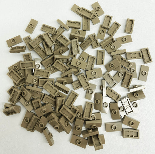 LEGO Dark Tan Tile 1x2 with Stud / Jumper Plate Fun Pack