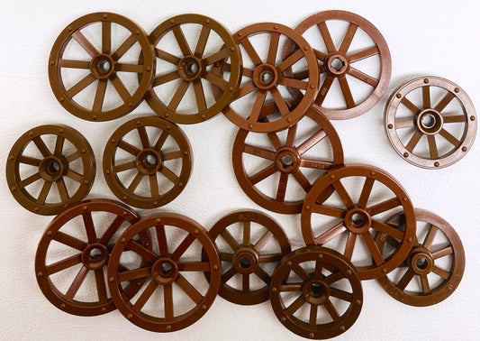 LEGO Cart / Carriage / Wagon Wheels Fun Pack Mixed Reddish Brown and Brown (Old Shade)