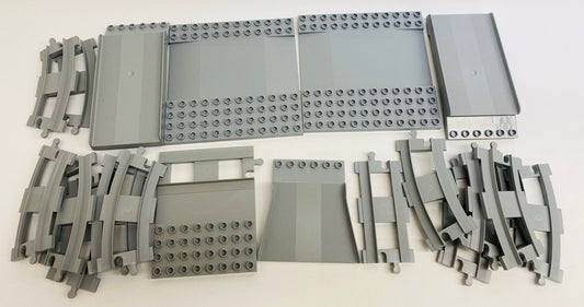 LEGO Duplo Train Track Mixed Fun Pack - Light Bluish Grey