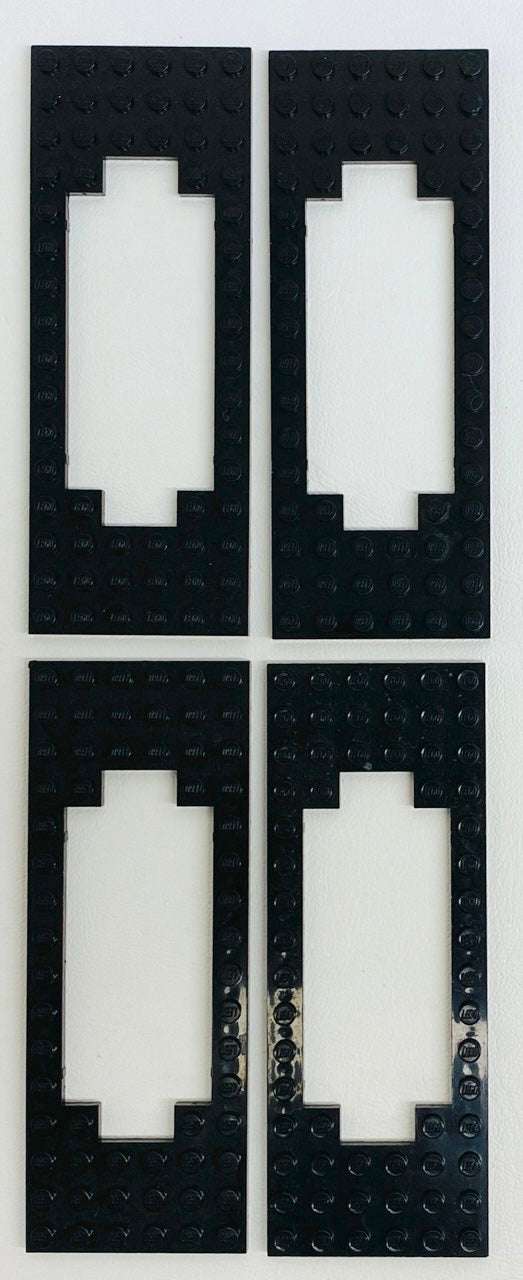 LEGO Trains Vintage Plate 8x16 with Cutout (Wide) Pack of 4 Black