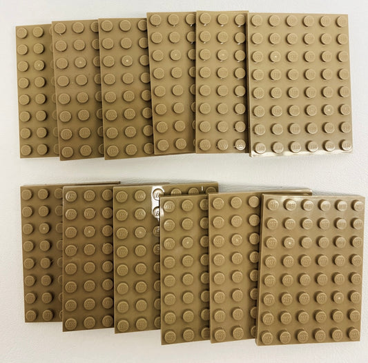 LEGO Dark Tan Plate 6x8 Pack of 12