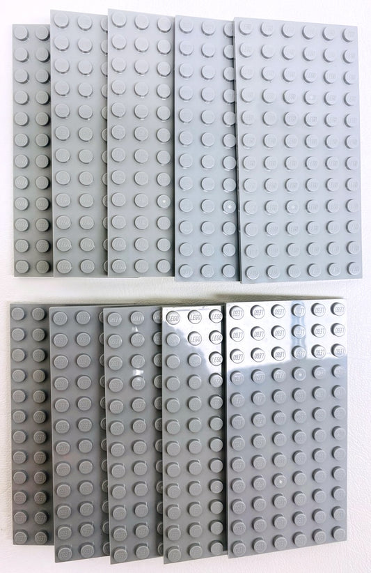 LEGO Plate 6x12 Pack Of 10 Light Bluish Grey