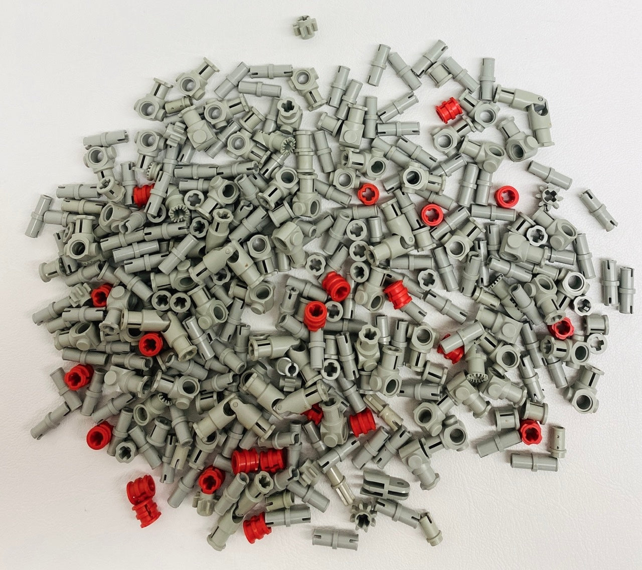 LEGO Technic Vintage Mixed Fun Pack Light Grey (Old Shade) and Red Connectors Pins Bushes and More