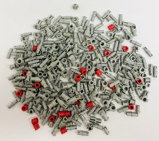 LEGO Technic Vintage Mixed Fun Pack Light Grey (Old Shade) and Red Connectors Pins Bushes and More