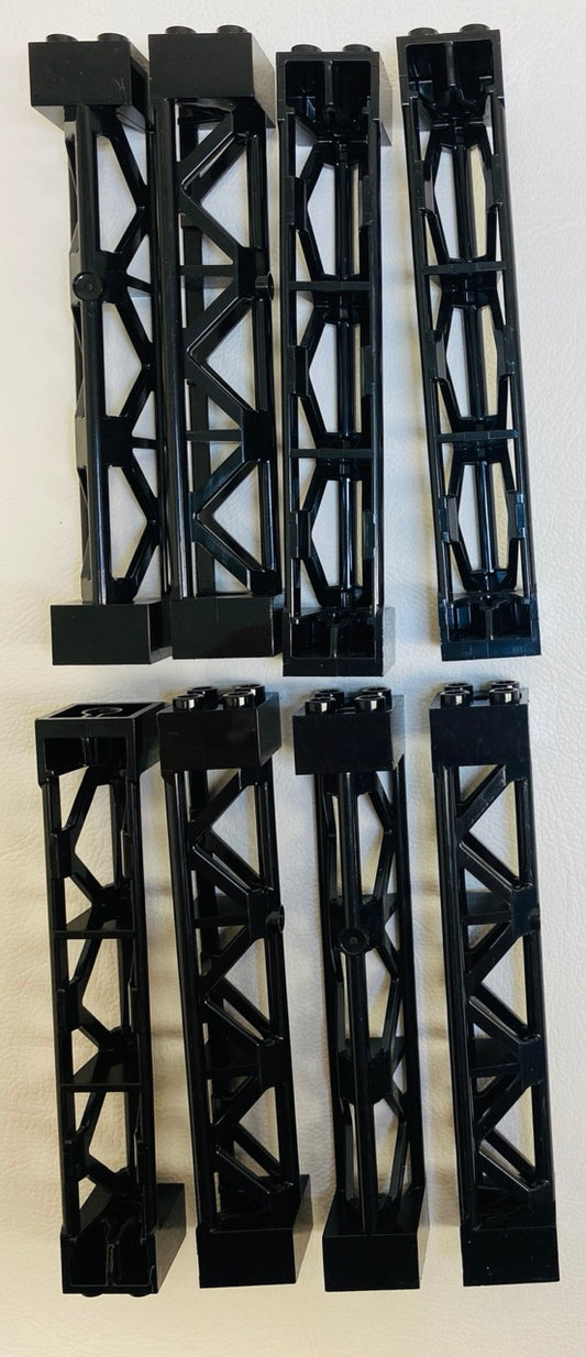 LEGO Support 2x2x10 Pack Of 8 Black Fun Pack