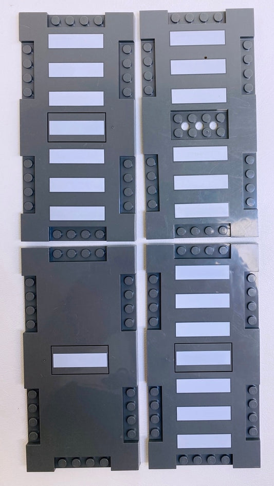 LEGO Brick Modified 8x16x2/3 Pack of 4 Dark Bluish Grey - Road Tiles