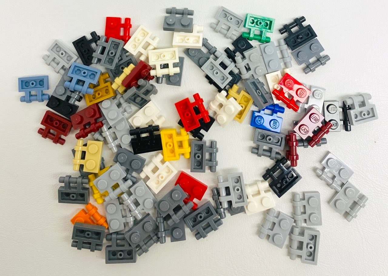 LEGO Plates Fun Pack - 1x2 with Bar Handle on Side - Free Ends - Mixed Colours