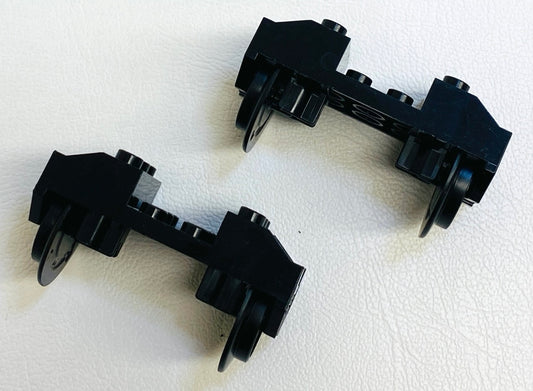 LEGO Trains Wheels with Holder Pack of 2 Black (Wheels with Plastic Pins)