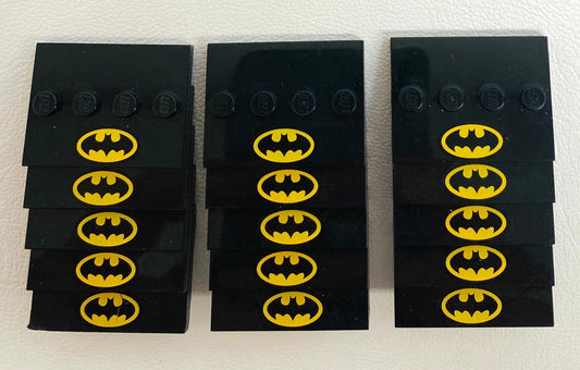 LEGO Tile 3x4 with Batman Logo Pattern Pack of 15