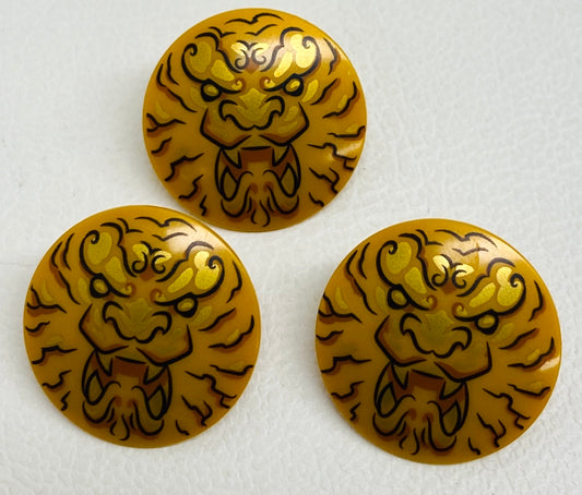 LEGO Ninjago Shields Fun Pack of 3 Pearl Gold Lion Pattern