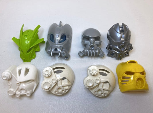 LEGO Bionicle / Hero Factory Masks Fun Pack - Includes Pearl Light Grey Hydraxon and Yellow Hau Masks