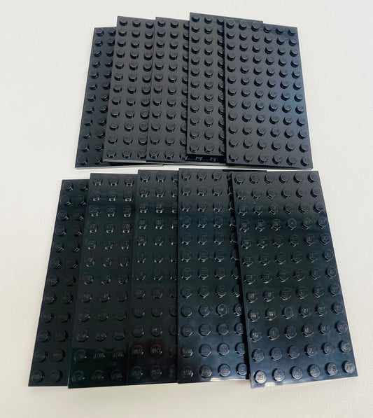 LEGO Black Plate 6x12 Pack of 10