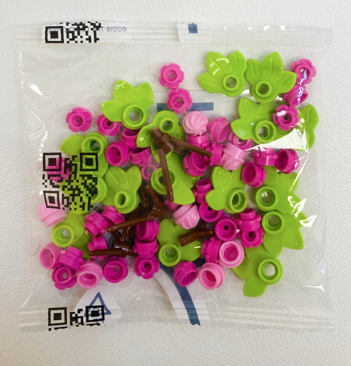 LEGO Plants BRAND NEW Pack Lime Leaves and Mixed Pink Flowers