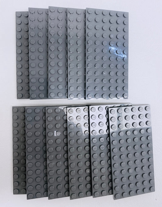 LEGO Plate 6x12 Pack Of 11 Dark Bluish Grey
