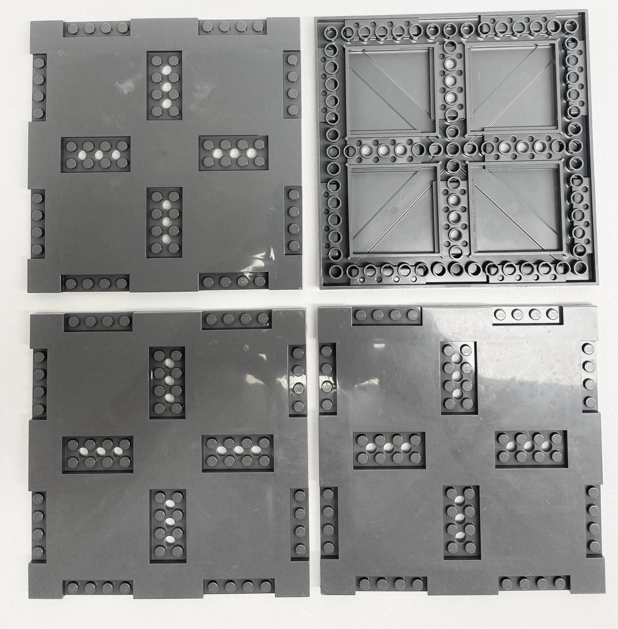 LEGO Road Tile Fun Pack - Brick Modified 16x16 Pack of 4 Dark Bluish Grey