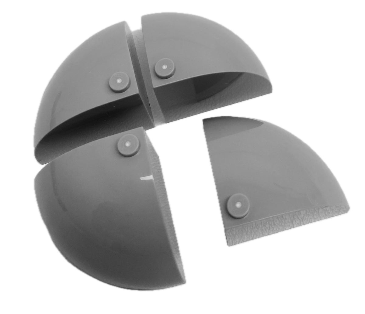 LEGO Light Bluish Grey Round Corner Brick 3x3x2 / Dome Top Pack of 4