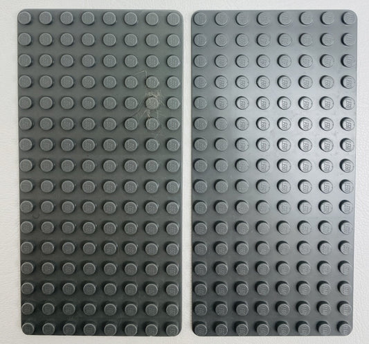 LEGO Baseplate 8x16 Pack of 2 Dark Bluish Grey