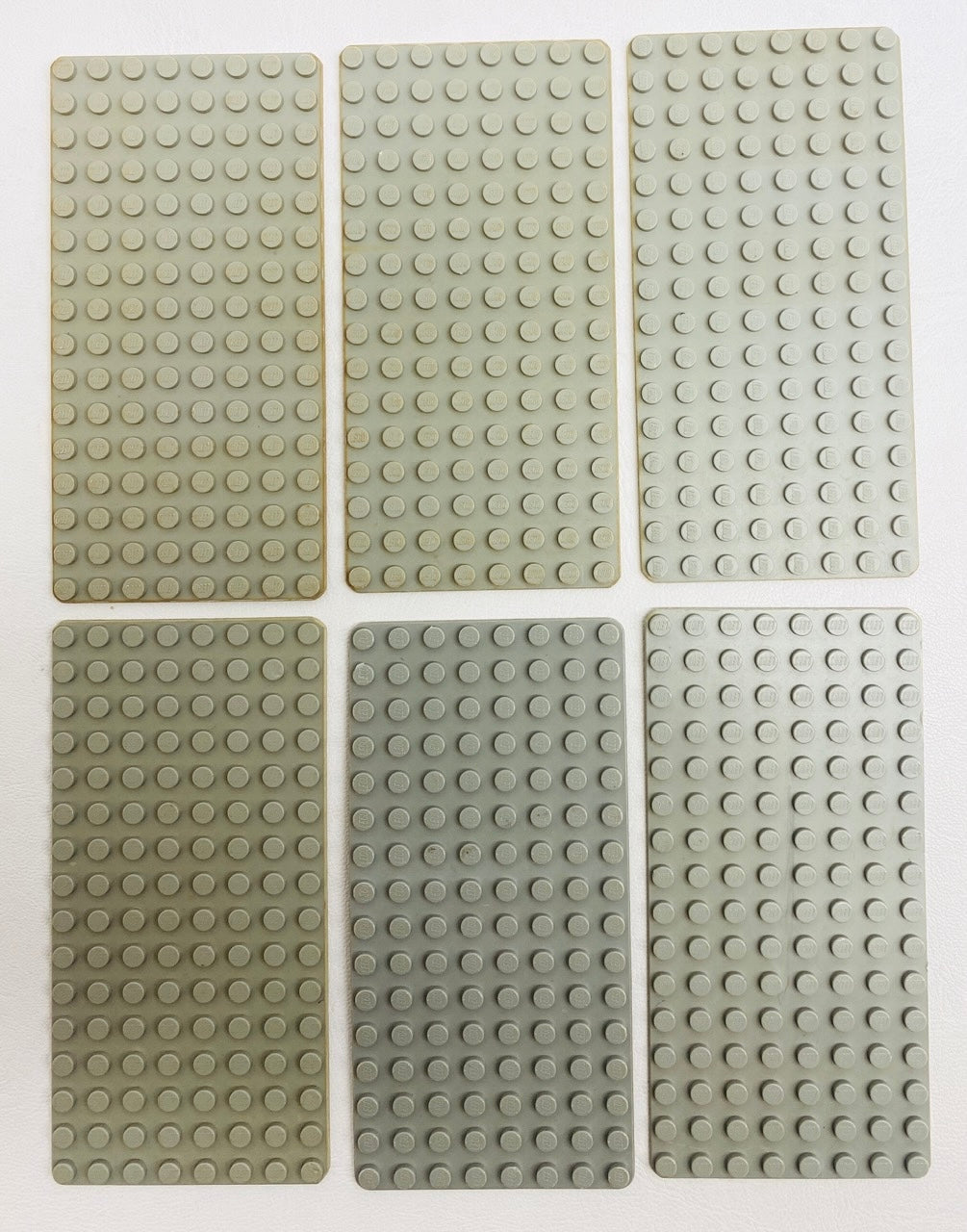 LEGO Baseplate 8x16 Pack of 6 Light Grey (Old Shade)