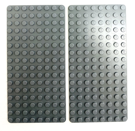 LEGO Baseplate 8x16 Pack of 2 Dark Bluish Grey