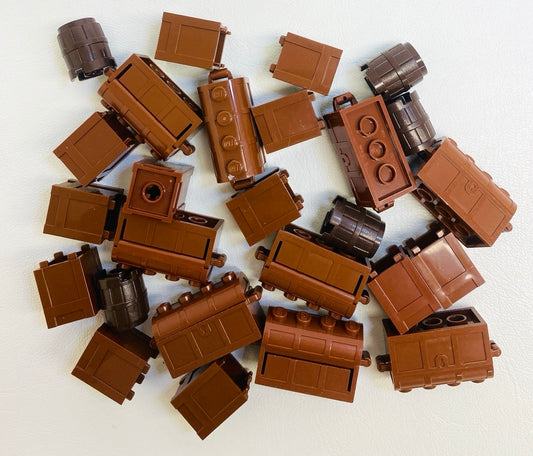 LEGO Shades of Brown Cargo Container Fun Pack Barrels Crates and Treasure Chests