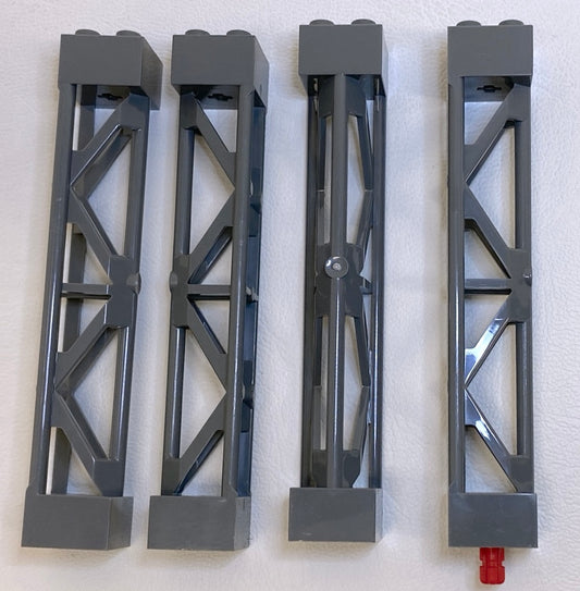 LEGO Support 2x2x10 Pack Of 4 Dark Bluish Grey