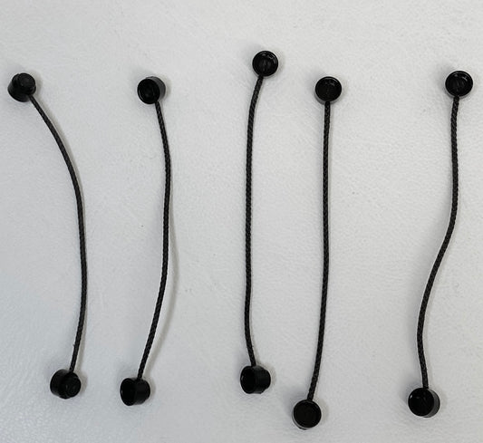 LEGO Black String with End Studs 10L Pack of 5 Black