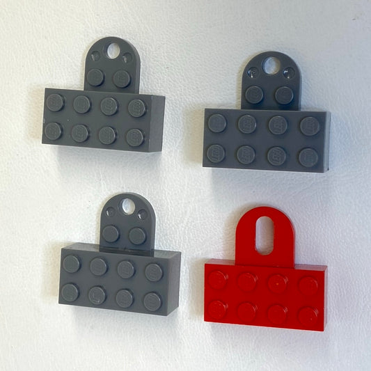 LEGO Magnet Brick Fun Pack of 4 Dark Bluish Grey / Red