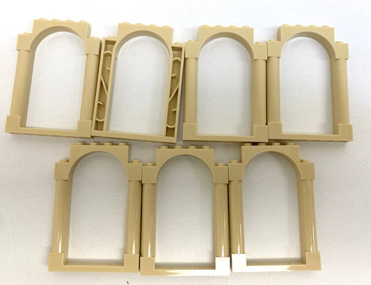 LEGO Arched Door Frames 1x6x7 Pack of 7 Tan