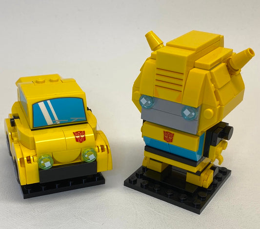LEGO Brickheadz Transformers Bumblebee Car and Robot Set #40804 As Pictured