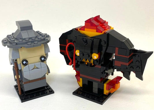 LEGO Brickheadz Lord of the Rings Gandalf and Balrog Set #40631 As Pictured