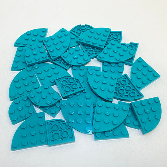 LEGO Dark Turquoise Round Corner Plate Fun Pack 3x3 and 4x4