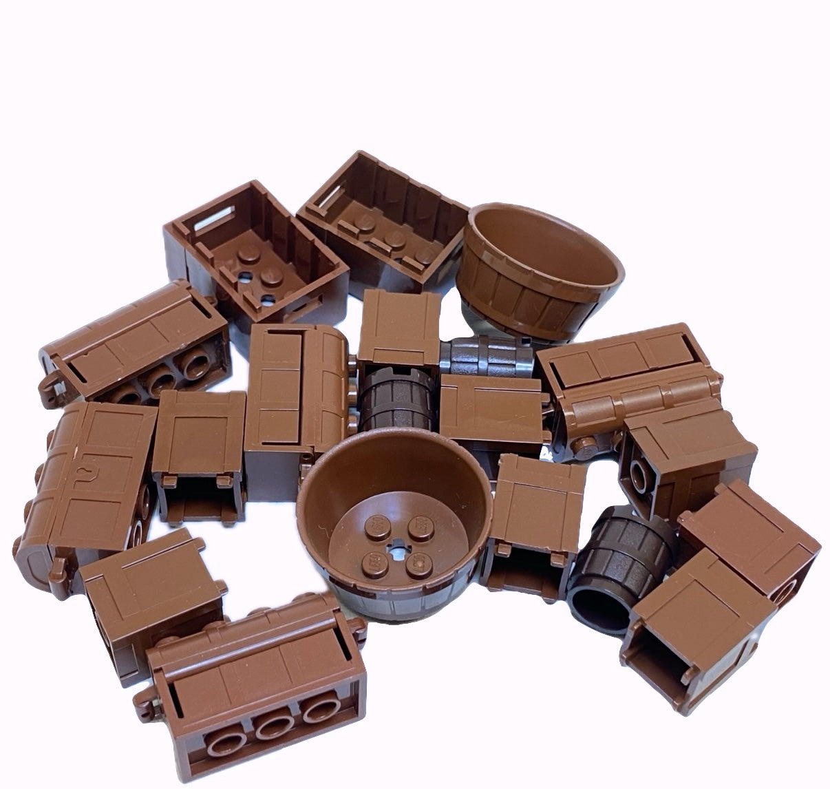 LEGO Reddish Brown / Dark Brown Cargo Container Fun Pack Barrels Crate ...