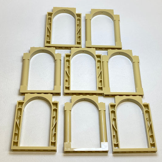 LEGO Arched Door Frames 1x6x7 Pack of 8 Tan